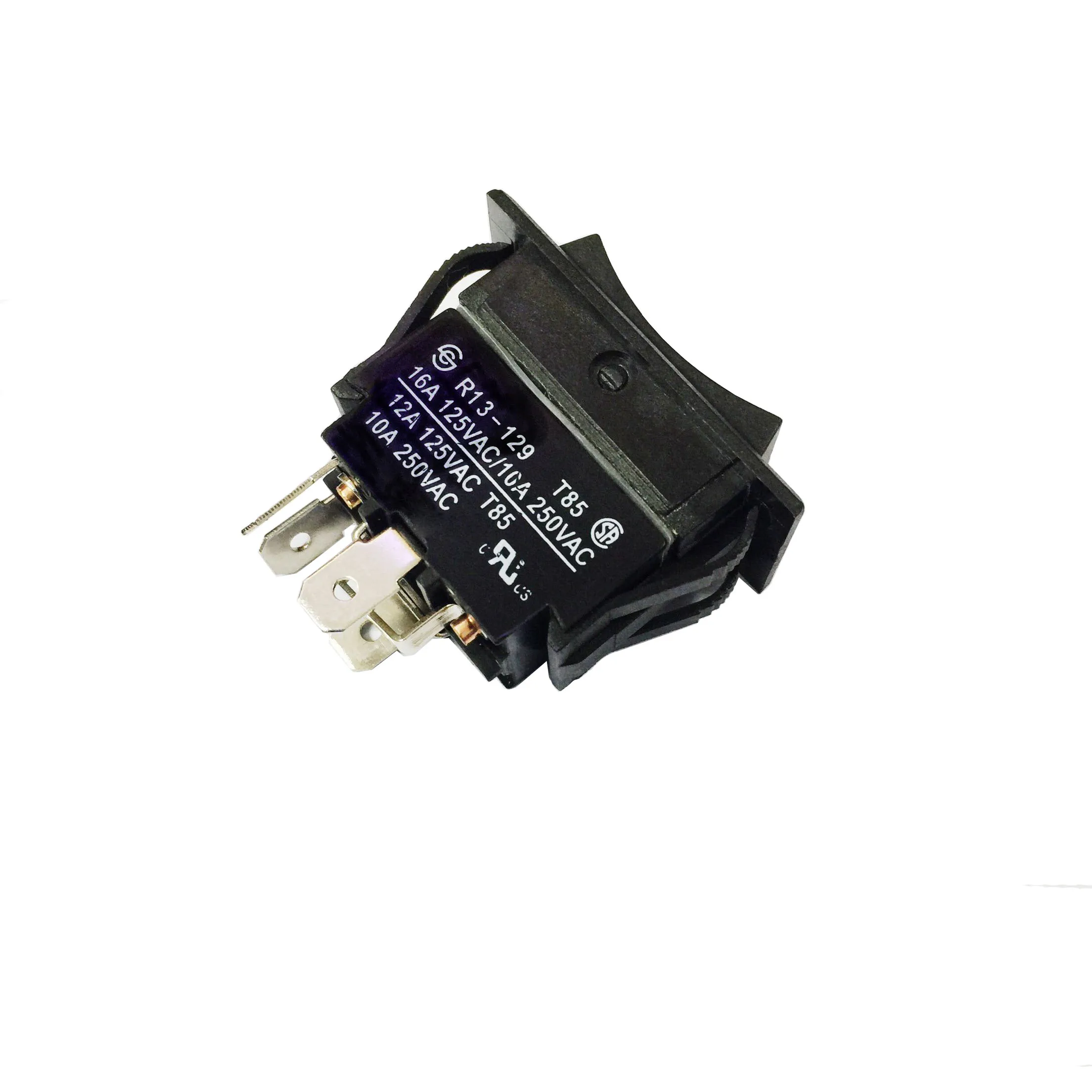 R13-129 4Pin 6Pins 125/250V 16A (ON)-OFF-(ON) DPDT Momentary Industrial Electric Rocker Pushbutton Switch for Power Tool Machine