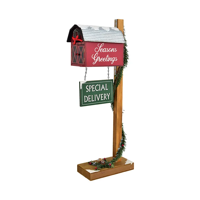 Wooden Mailbox Outdoor Mailbox Suggestion Box Newspaper Mail Letter Post Home Balcony Garden christmas Kogiya Decor navidad 2023