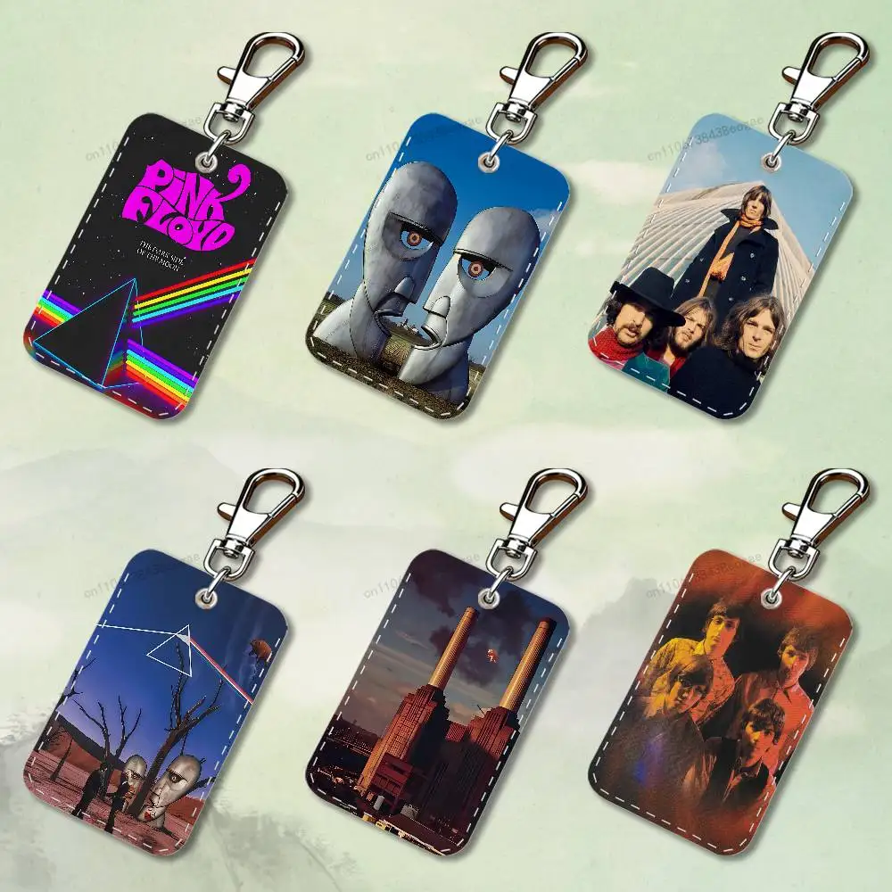 

Band F-Floyd-ES Cool Custom Access Card Case Leather Card Holder Keychain Key Ring Transportation Card Case Gifts
