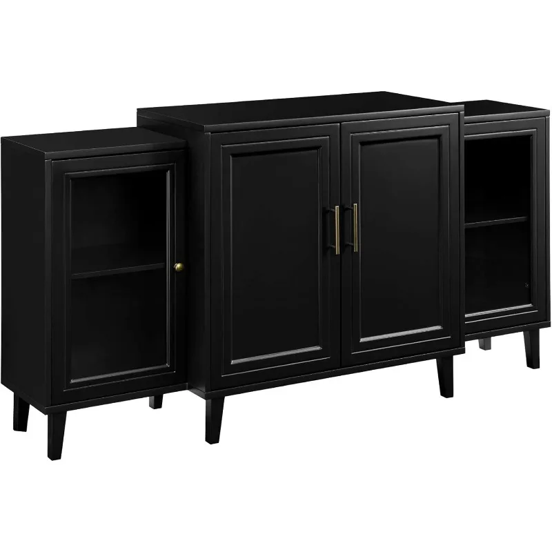 Tiered Modern-Sideboard-Buffet Stand for Storage, 62, Black