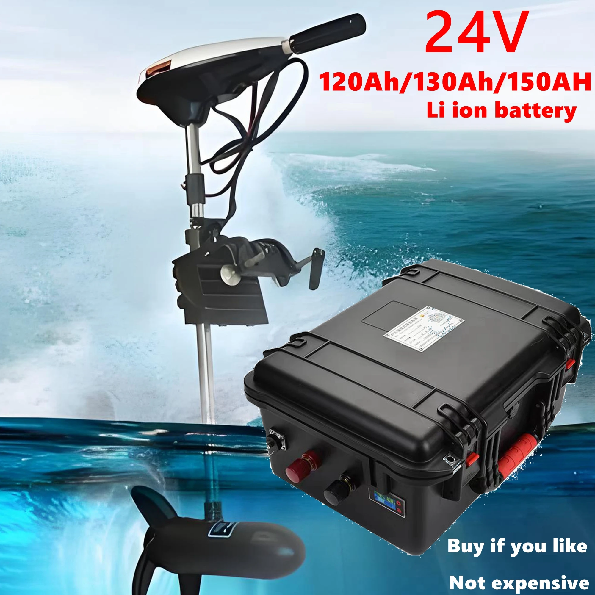 

24V 150Ah waterproof 24V 120AH Lithium ion battery 24V 130Ah li-ion for EV scooter golf cart UPS backup power +10A Charger