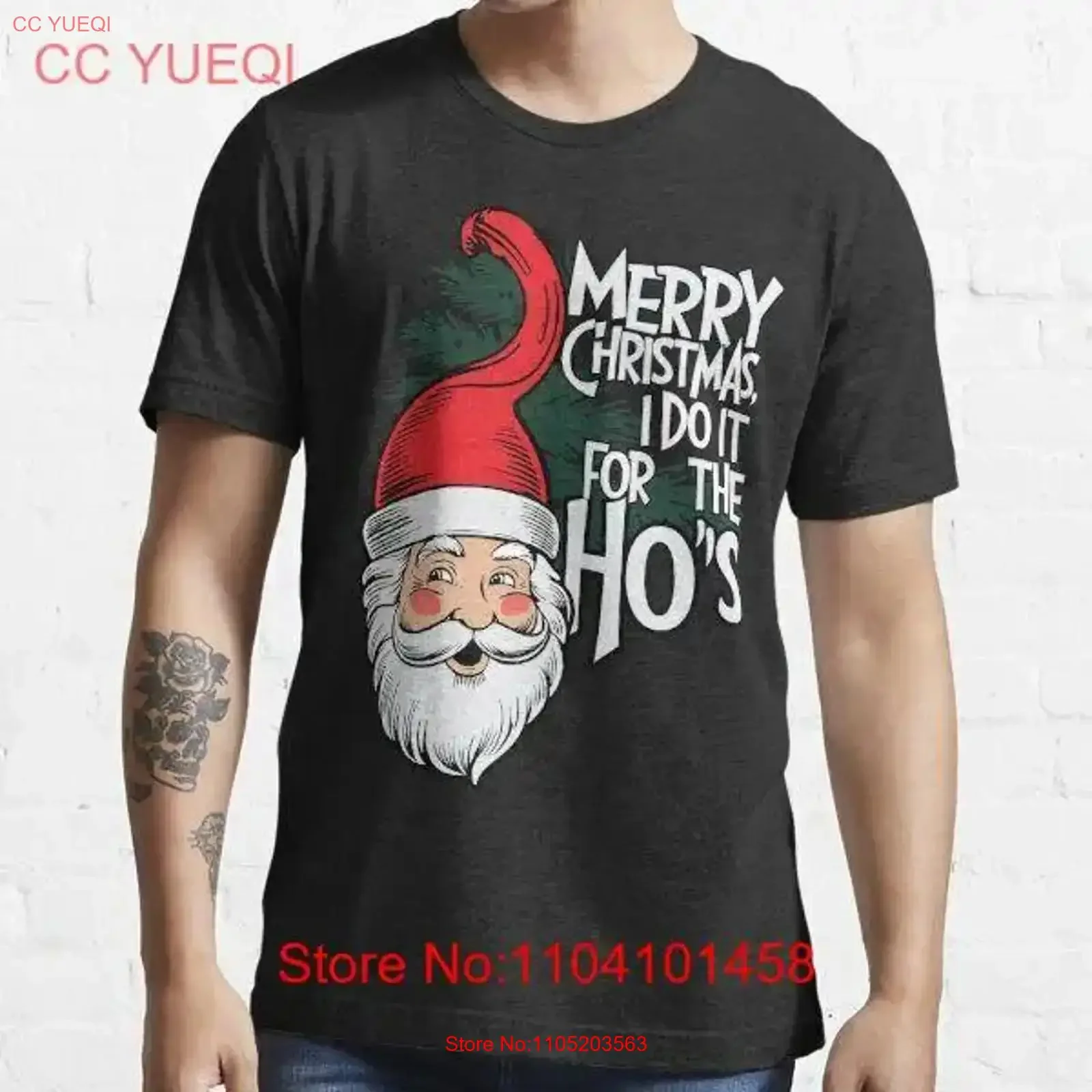 

Merry Christmas I Do It For The Ho's Classic T shirt vintage Washed Breathable designer clothes Stretched graphic streetwear