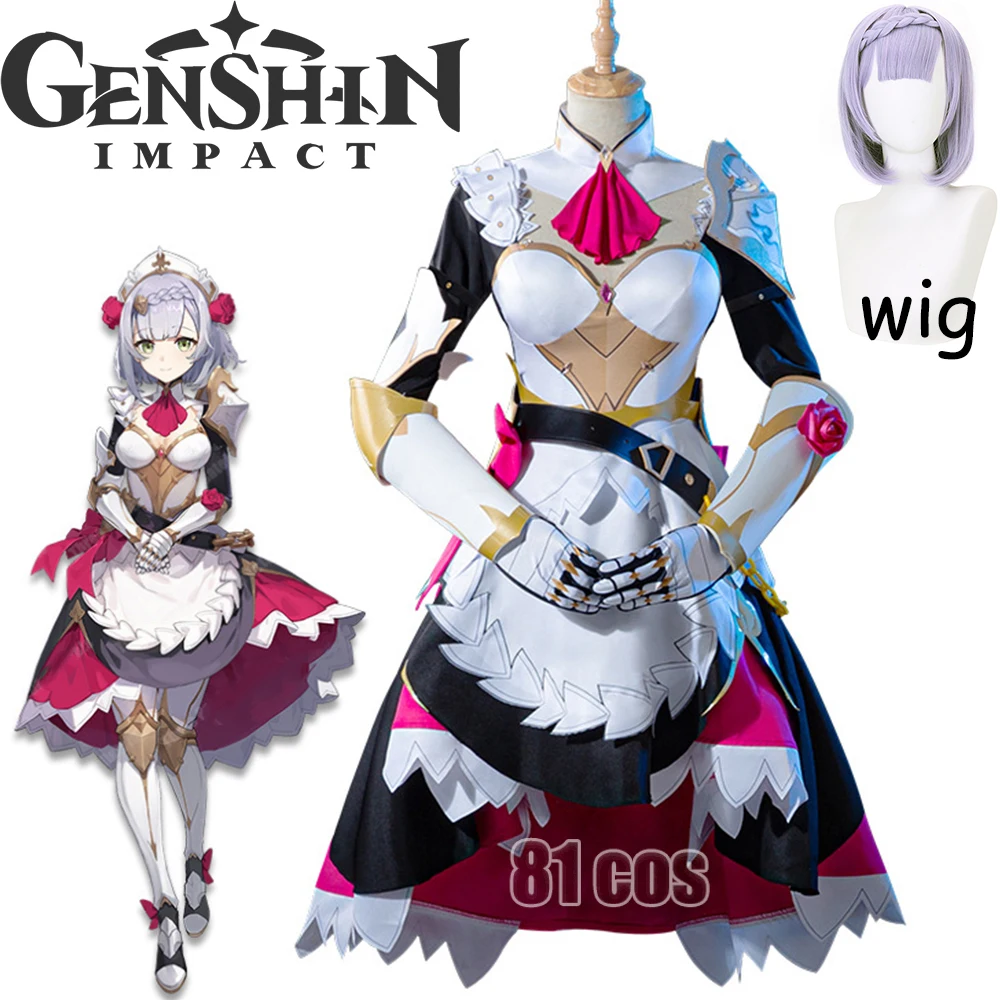 

Game Genshin Impact Noelle's Cosplay Costumes, Bridesmaid Costume, Women's Wig, Halloween Dress, Party Uniforms Cos Clothes