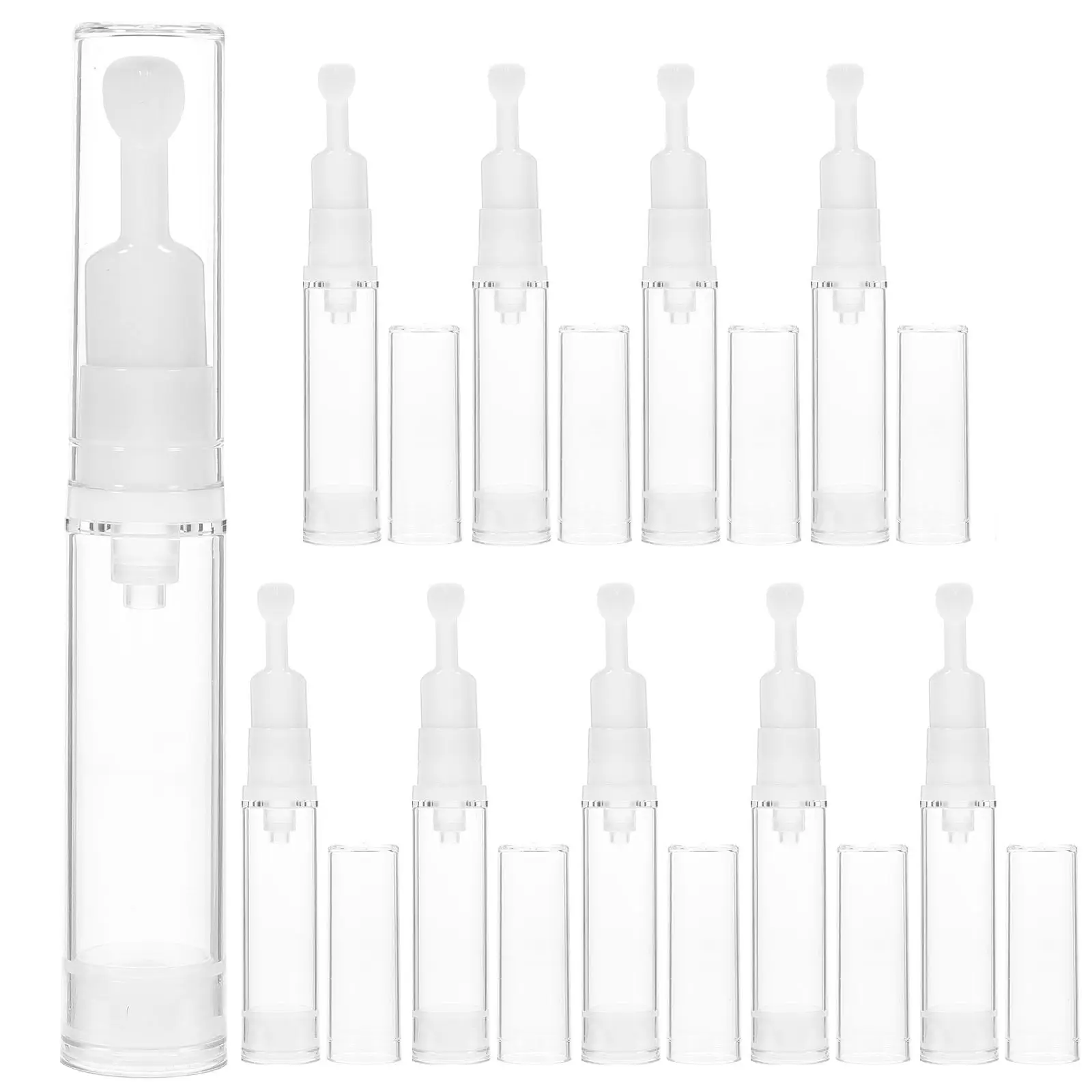 

Набор из 10 безвоздушных флаконов для макияжа, маленькие пустые портативные дорожные многоразовые дозаторы с помпой, герметичные, для жидкостей