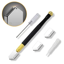 5 Stks/set Diamond Glass Cutter Professionele Glazen Fles Tegel Spiegel Snijgereedschappen Olie Feed Diamond Cutter Voor 2-20mm Dik Glas