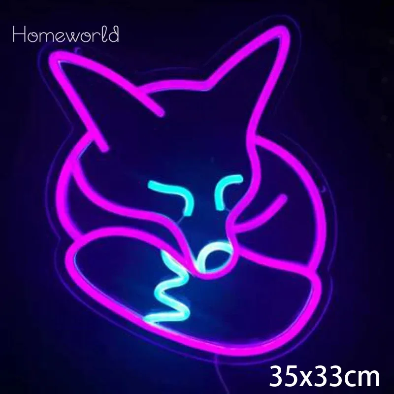 Fox Neon Signs Bar Club Gaming Room Art Wall Decoration Bedroom Christmas Party Decor for Teen party Animal LED Lamps