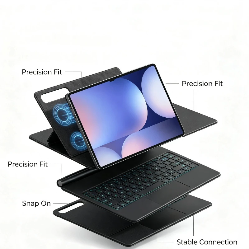 Touchpad Keyboard Cover Compatible with Samsung Tab S10 Ultra S9 Ultra S8 Ultra 14.6", Wireless Floating Magnetic Keyboard Case