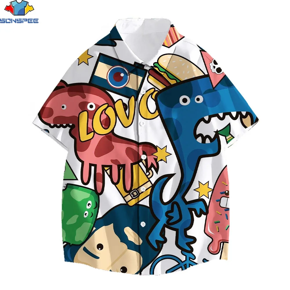 

Sonspee 3d New Arrival Printed Shirts Hawaian Shirt Men Fashion Graffiti Pattern Hiphop Harajuku Style Funny Design Clothing Top