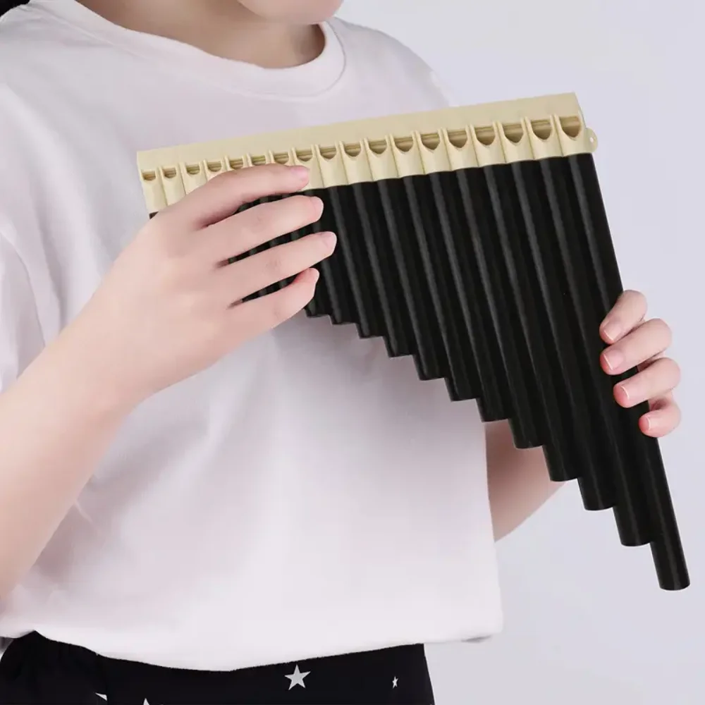 18-Tube Pan Flute,18 Pipe Panpipe,Disassemblable to 16-Tube,ABS Material,Easy to Play,for Performance,Teaching,and Practice