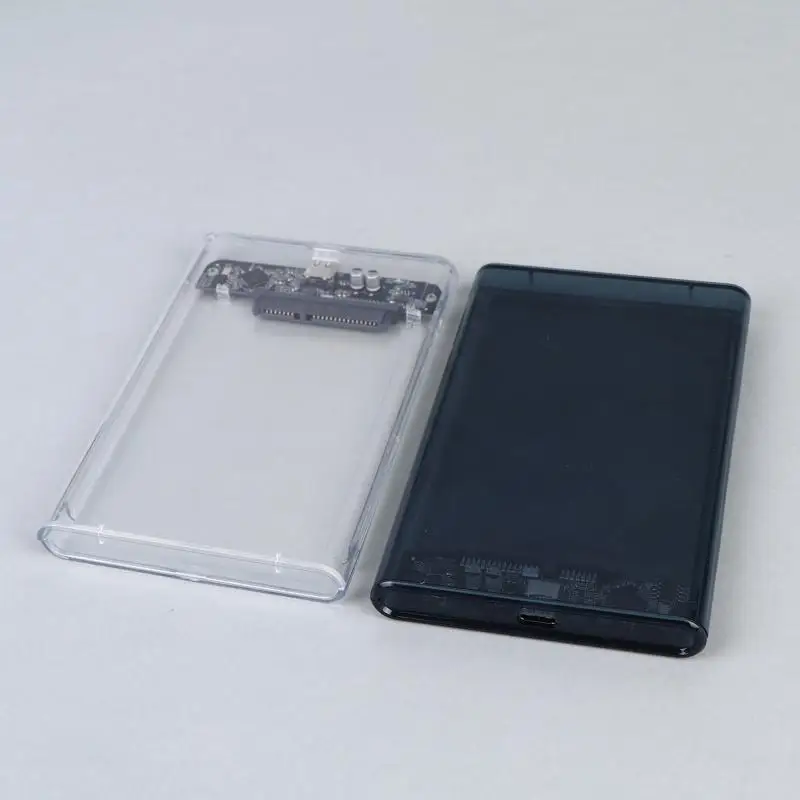 USB Type C 2.5 Inch External Storage Case SATA To USB 5Gbps HDD SSD Case Transparent Hard Drive Enclosure Support For PC Laptops