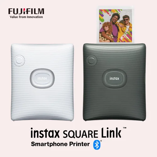Imagen 1 del producto FUJIFILM-impresora fotográfica para teléfono inteligente INSTAX SQUARE LINK, Bluetooth 4,2, conectividad, ceniza color verde y blanco medianoche