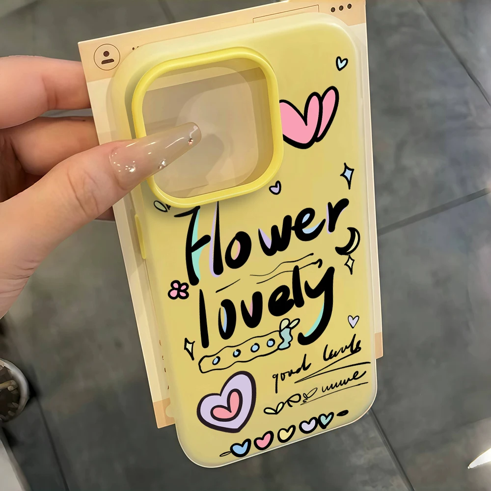 Für iPhone 17 15 16 14 Pro Max Hülle Plus Koreanischer Graffiti-Stil Cover Für iPhone 13 11 12 ProMax XS XR 8 Plus Bonbonfarbene Hüllen – Detail 9