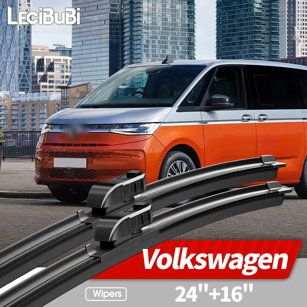 Escobillas Limpiaparabrisas Delanteras de 24 "+16" para Volkswagen VW UP Polo MK5 6R Transporter Multivan T7, Accesorios para Ventanas