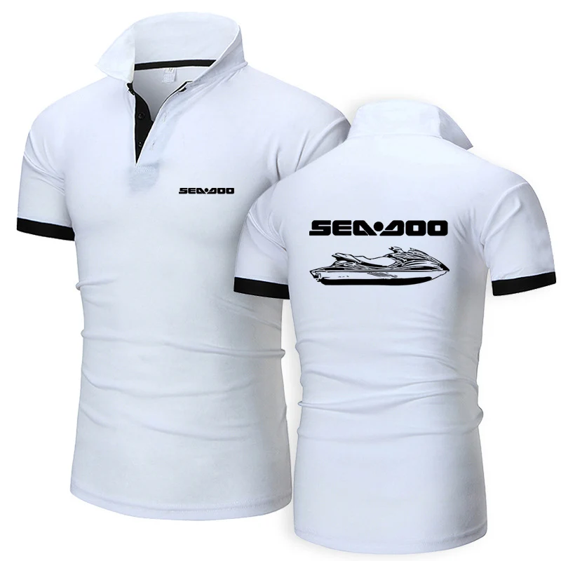 2024 Sea Doo Seadoo Moto New Summer Men's Brand Polo Shirt Short Sleeve Round Neck Casual Fit Comfortable T-shirt Tops