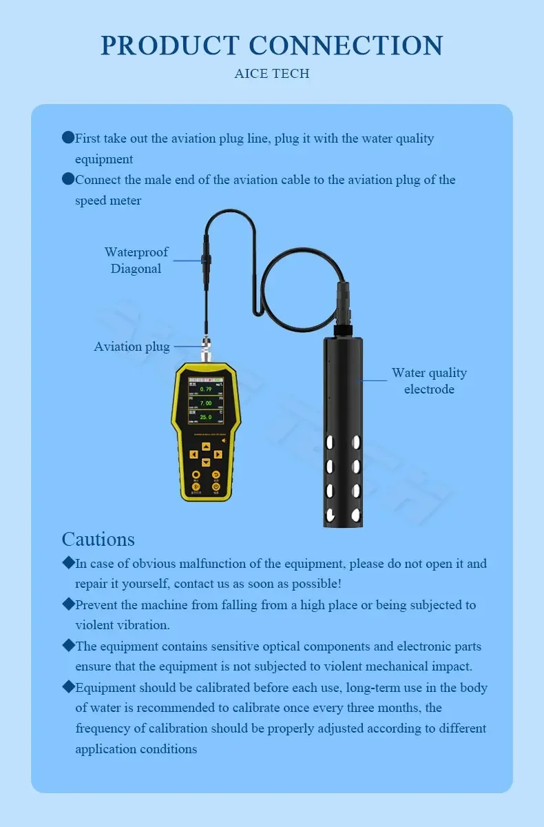 Aice Tech 0-10mg/L 0-100mg/L 0.1mg/L Resolution Portable Handheld Water Quality PH Ammonia Nitrogen Meter