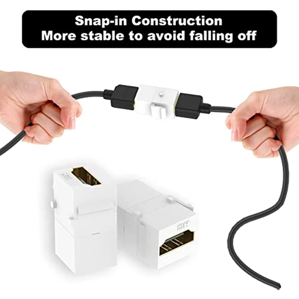 Keystone jack fêmea para fêmea adaptador de acoplador hdmi-compatível snap-in conector soquete adaptador porta para painel de saída de placa de parede