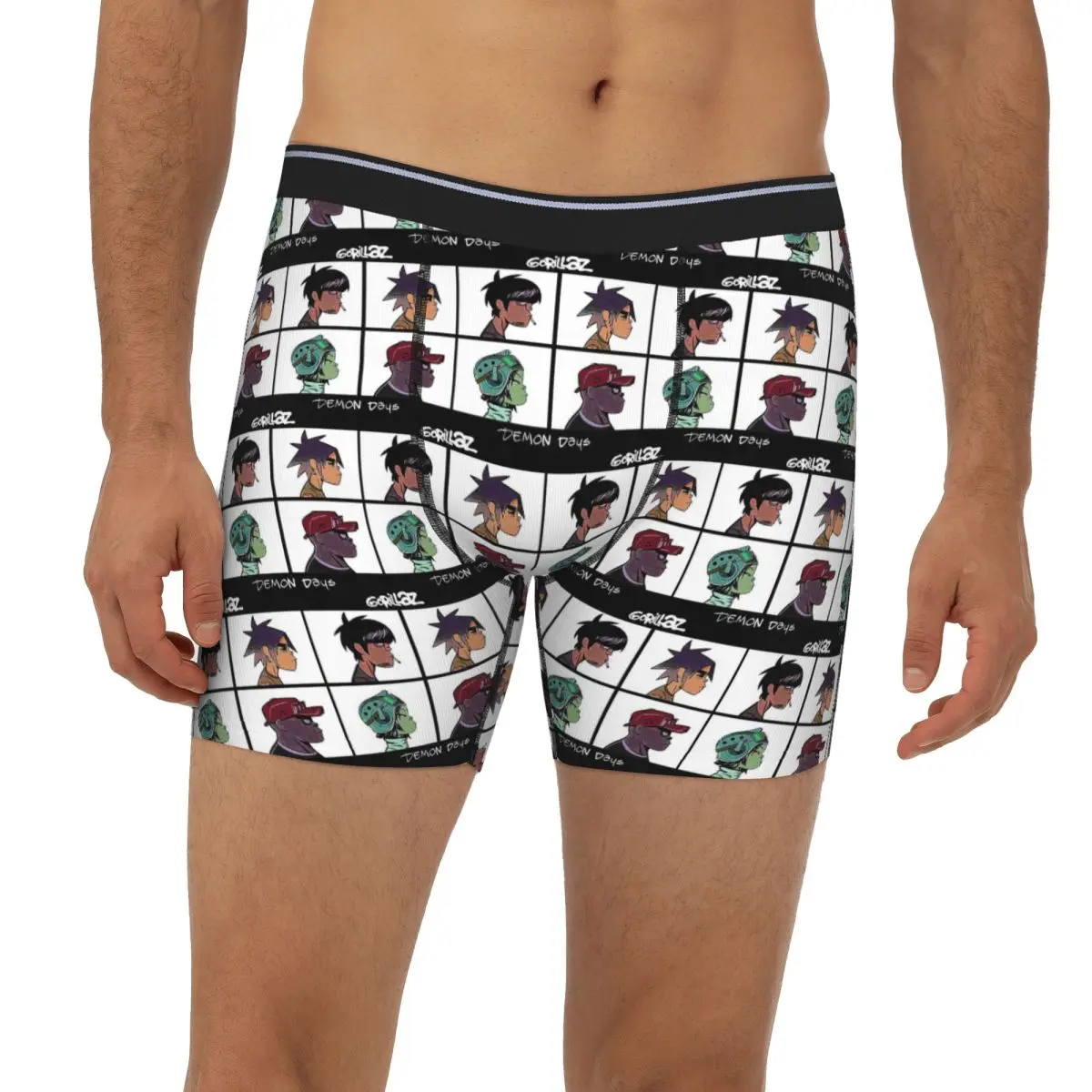 

Music Band Gorillaz Long Boxer Underpants Short Men's Panties Ventilate Underwear for Homme Man Boyfriend Gifts