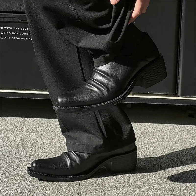 

2025: мужские и женские модные повседневные кожаные туфли с перевернутой платформой, обувь дерби на складной платформе для поездок на работу