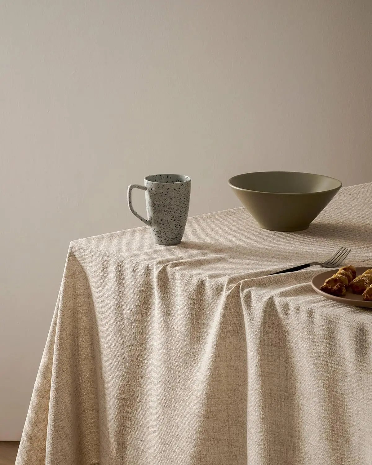 1pc Christmas Linen Tablecloths Farmhouse Style Neutral Tablecloth for Dining Table Kitchen