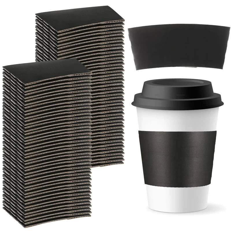 Fundas de papel desechables para taza de café, producto personalizado, reciclable, Kraft, venta al por mayor