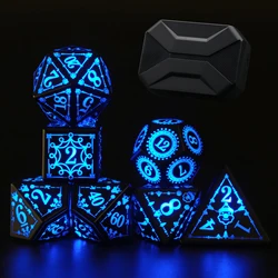 LED-Würfel-Set wiederauf ladbar mit Ladebox, Zhoorqi leuchtende Würfel für Rollenspiele Tischs piele RPG D & D Würfel Weihnachts geschenk