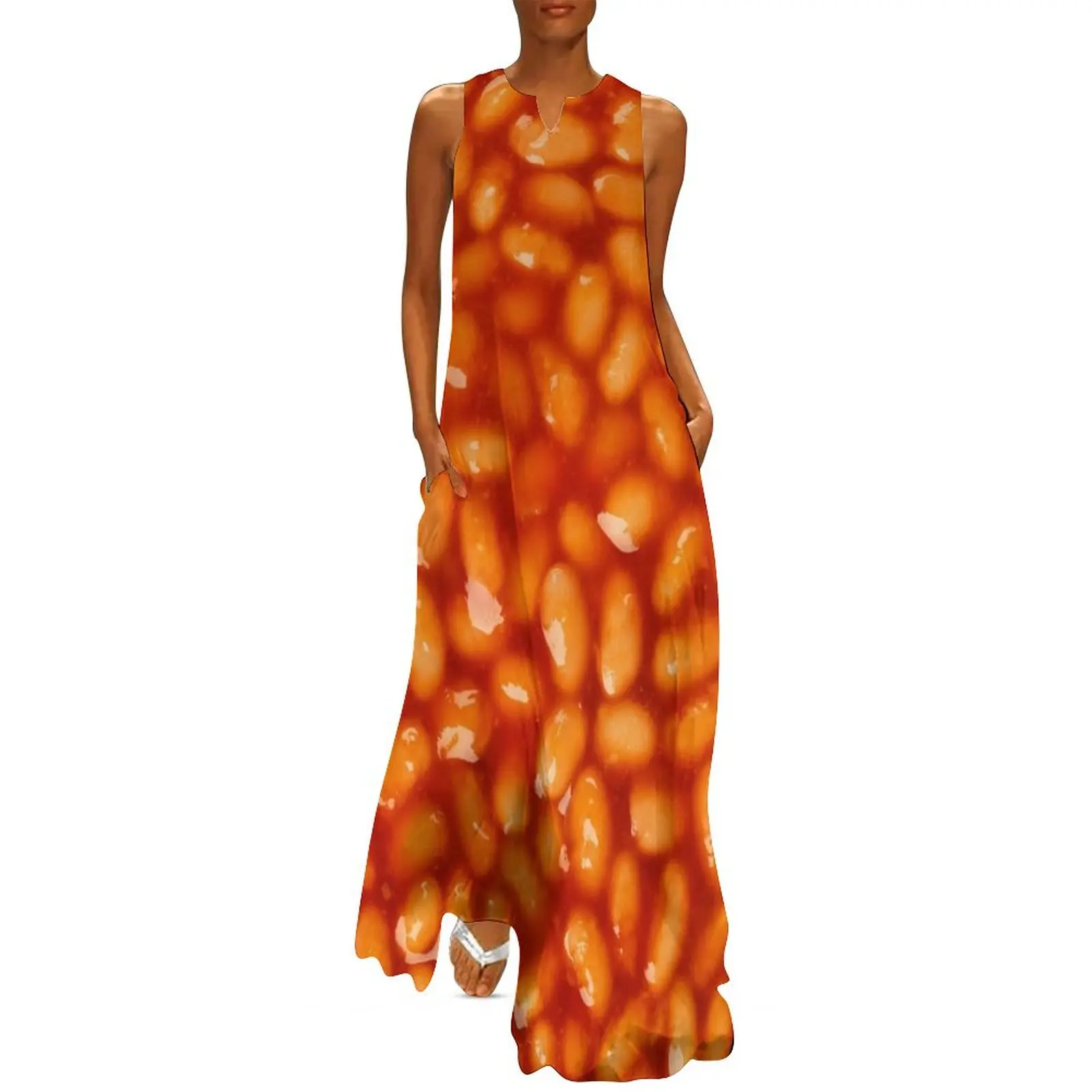 

Baked Beans Funny Design Tasty mouth watering Baked Beans Cool Food Design Long Dress prom dress