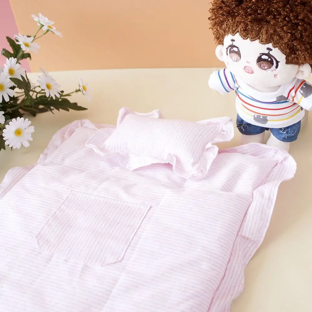 

With Pillow Doll Sleeping Bag Doll Clothes Pretend Play Miniature Bed Sheet 32 cm Bedroom Doll Bedding Four Piece DIY Toys