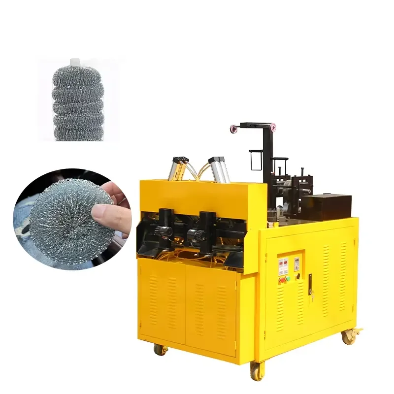 for Three Year Warranty Automobile 2 Heads Galvanized Wire Mesh Scourer Making Machine for Other Home Product Making