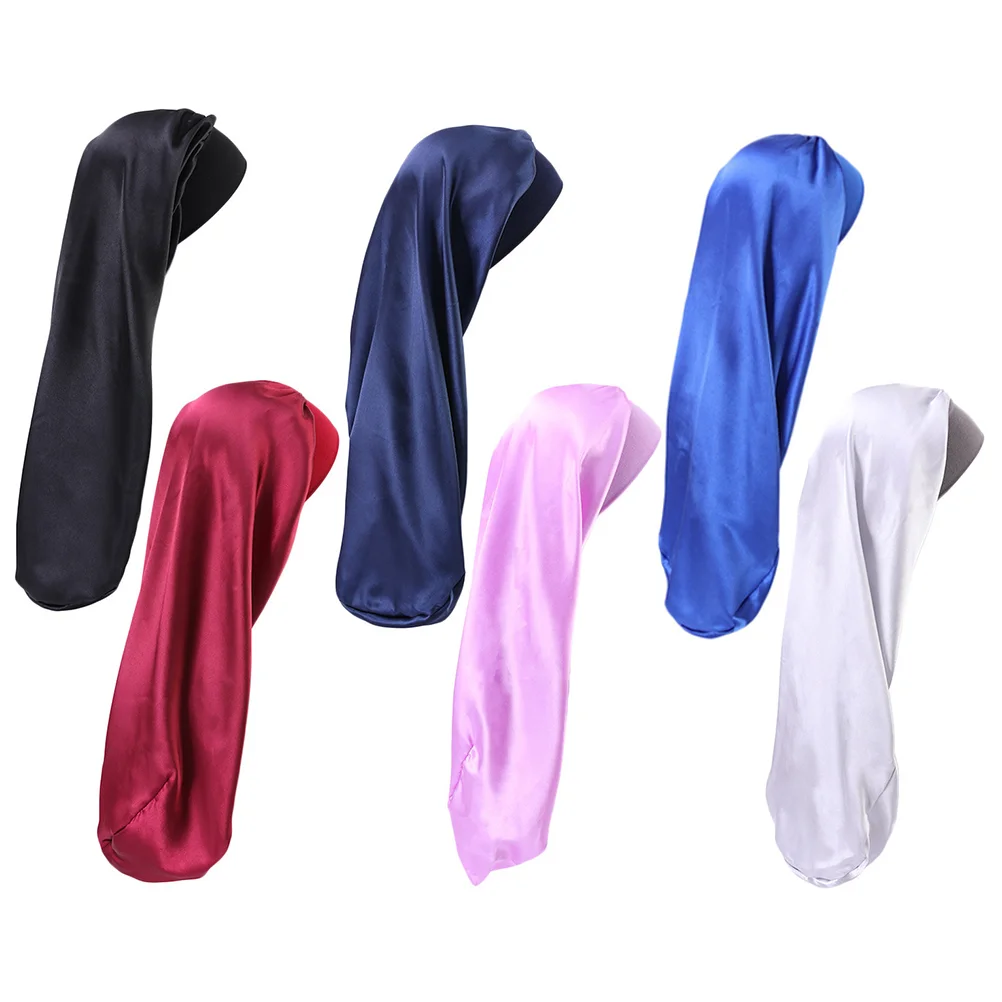 

6 Pcs Satin Women Wide Brimmed Elastic High Elasticity Hat Wide-brimmed Miss Sleep