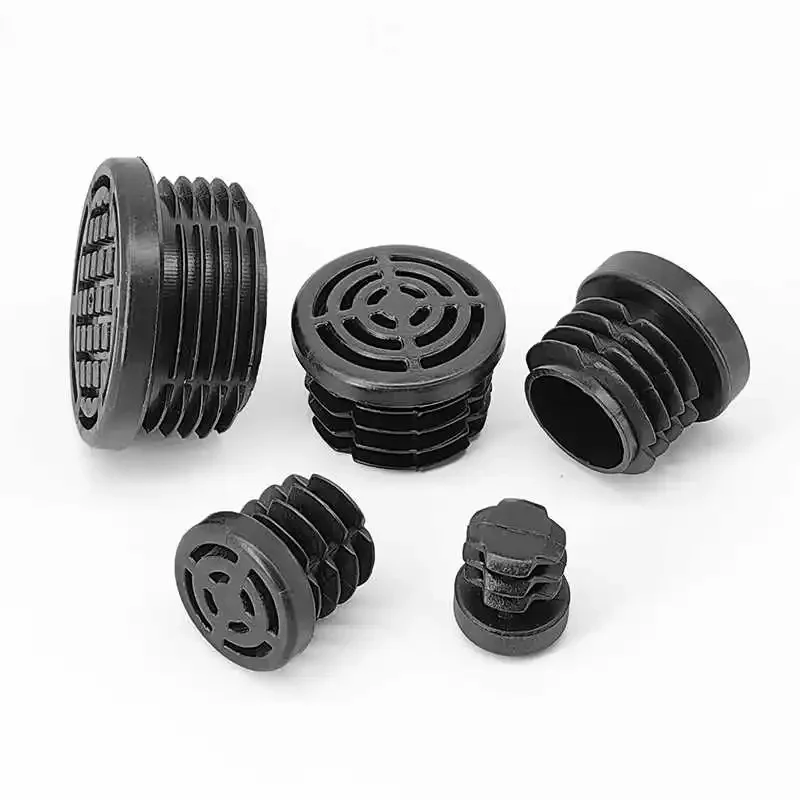 

4-50Pcs Black Round Plastic Plug Stainless Steel Pipe Head Furniture Table Chair Foot Pad Diameter 16/19/22/30/40/50/60mm
