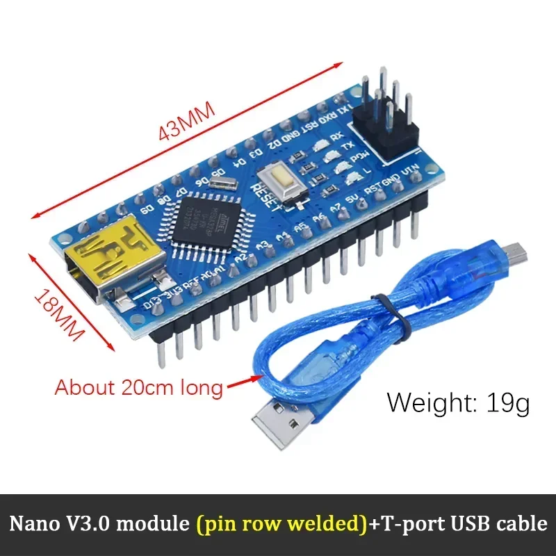 For Arduino Nano 3.0 Atmega328 Module CH340 Serial Port Module PCB Development Board CH340 Chip Simple Expansion Board