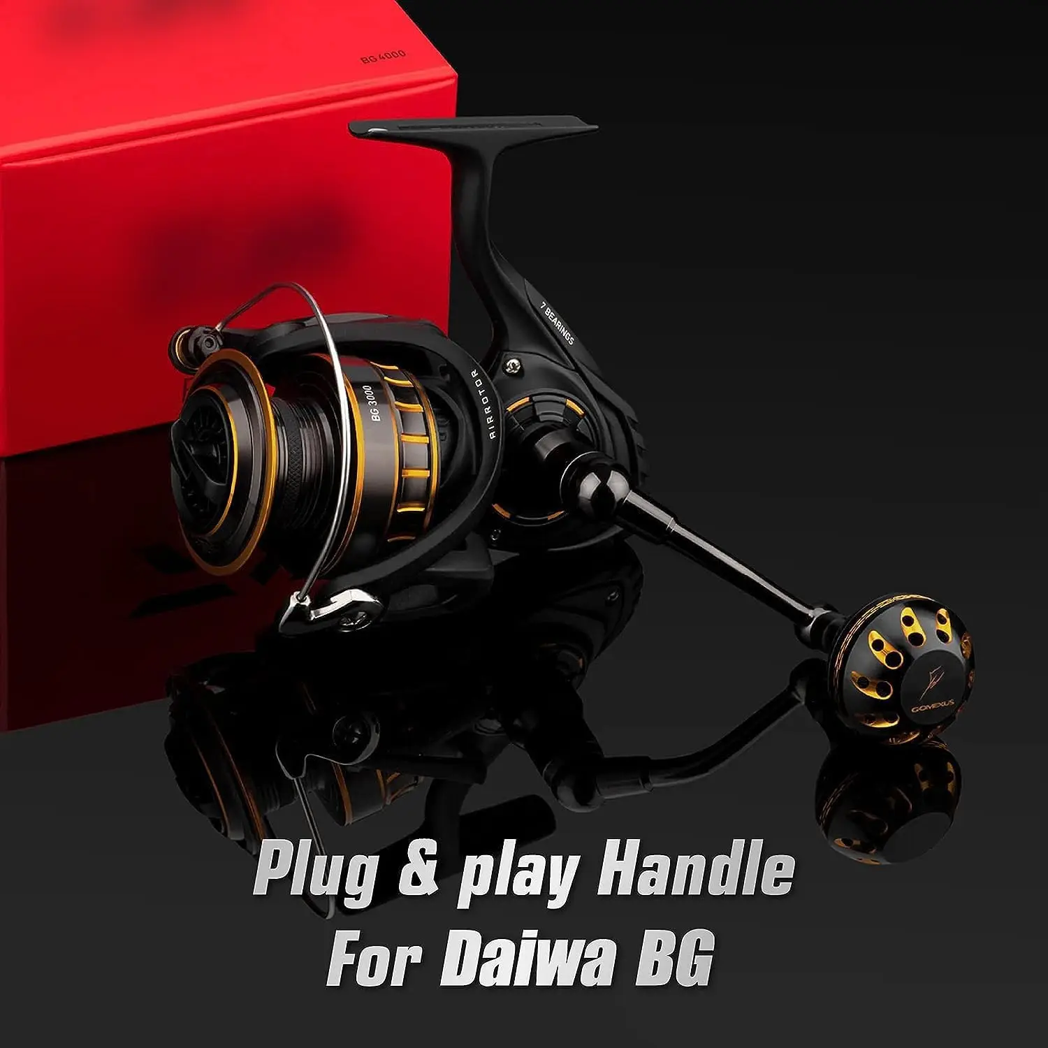 GOMEXUS Plug and Play Power Handle for Daiwa BG 4500-8000 Saltwater Reel 75mm 87mm (Choose Option for Different Size)