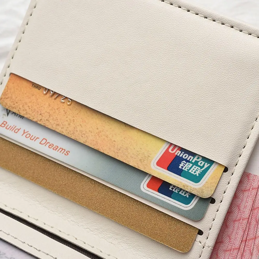 New Cartoon Print Wallet Purse Portable Foldable Coin Purse PU Leather Credit Card Bags