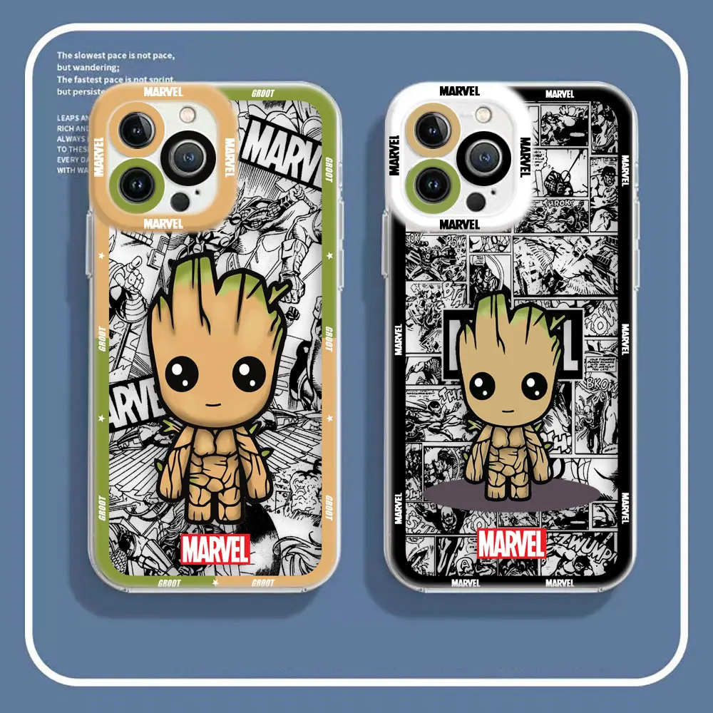 Cover Clear Case For Samsung S25 A04 A05 A05S A11 S10 S20 S21 S22 S23 S24 FE PLUS ULTRA 5G Case -Marvel Comics Cute Baby Groot