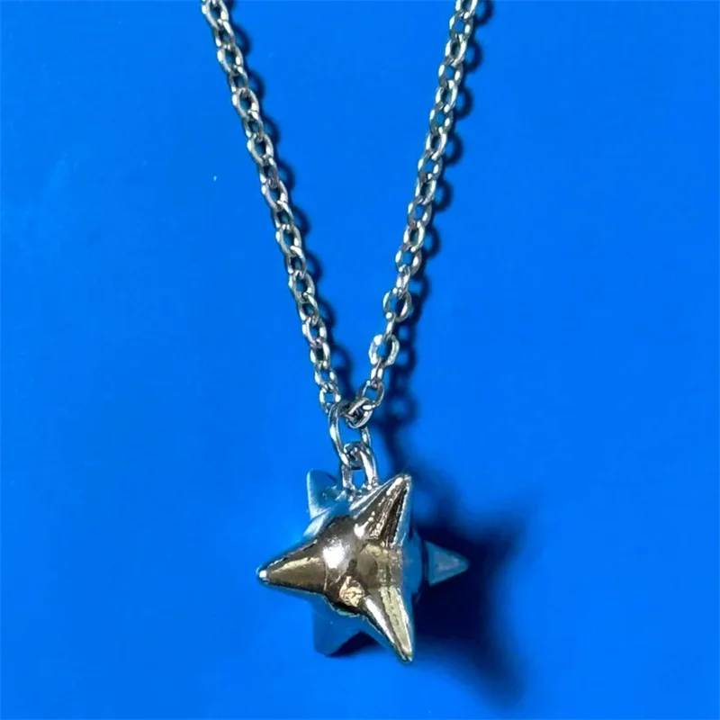 Grunge Aesthetic Spike Ball Necklace For Men Women Y2K Morning Star Pendant Necklace Punk Gothic Jewelry