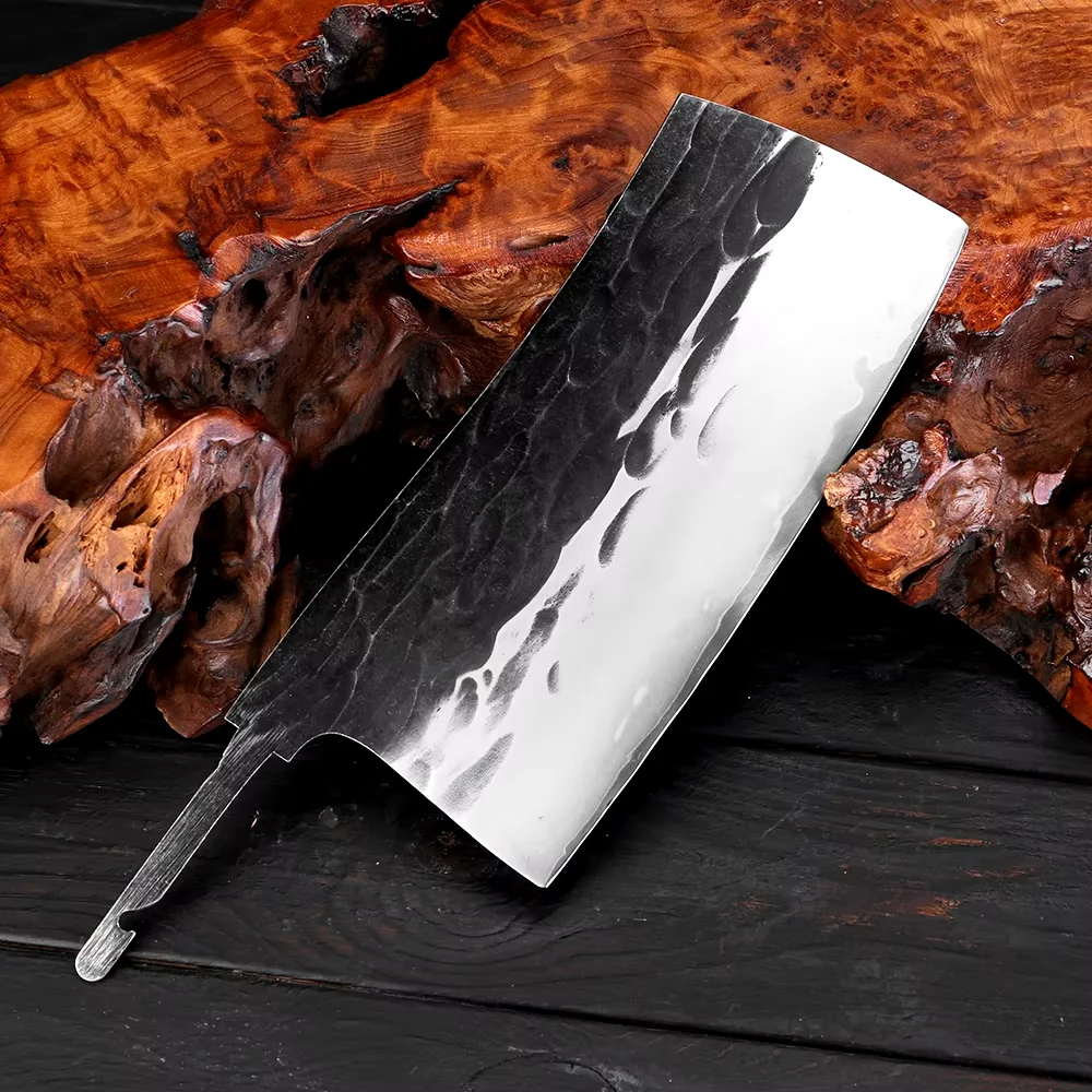 

Handmade Forged Cleaver High Hardness Chinese Kitchen Knife Blank Sharp 3-layer Composite Steel Chef Knives Making DIY Material