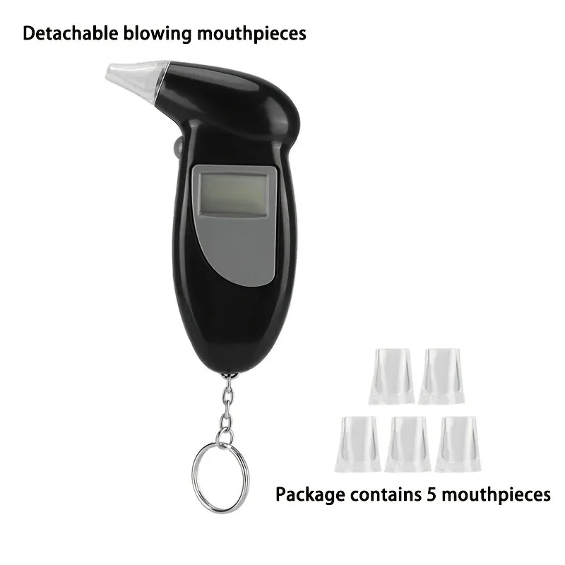 Car Mounted Bird Song Alcohol Tester, Digital Blowing Screen Breathalyzer, Driving Detection & Keychain (Excluding Battery)
