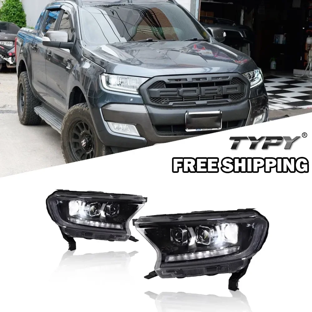 

TYPY CAR Headlights For FORD Ranger Upgrade Modified Dynamic Turn Signals Daytime Running Lights Car Accessories 2016-2020