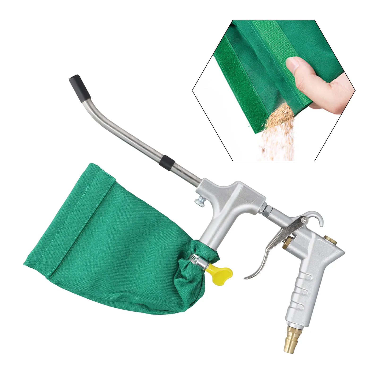 منظف مضخة الهواء، مكنسة كهربائية مزدوجة الأغراض باللون الفضي والأخضر، هيكل من الألومنيوم خفيف الوزن، تعديل دوران بخطوتين