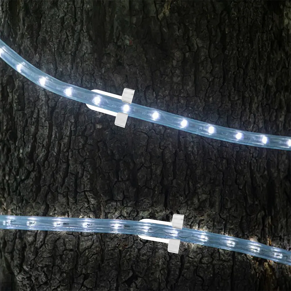 50Pcs Rope Light Clips Easy Install Sturdy Plastic Fasteners for Christmas Lights Outdoor Patio Neon Rope Lights Awning Light