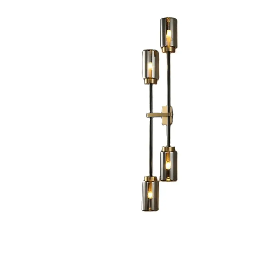 Full copper long pole bracket wall lamps bedroom living room hallway lamp luxury hotel stairwell wall sconces lights fixtures