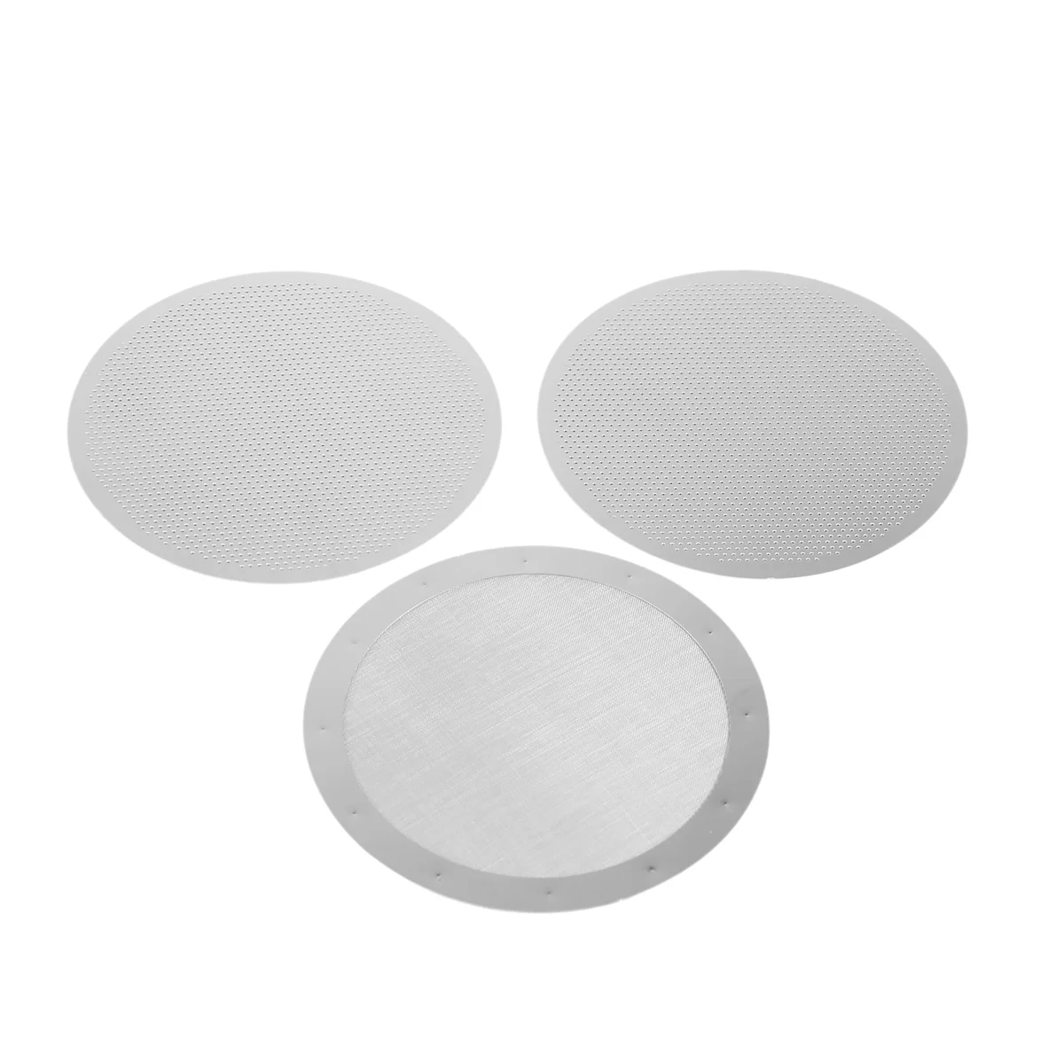 Nuevo Paquete de 3 filtros de café reutilizables de Metal para cafetera AeroPress, cafetera Espresso, plata