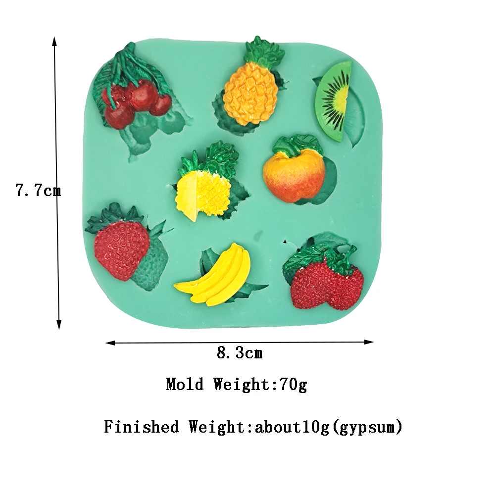 Mini Fruit And Vegetable Model Baking Mold Chocolate Jelly Pudding Gypsum Epoxy Silicone Mould Creative Style Cake Decoration