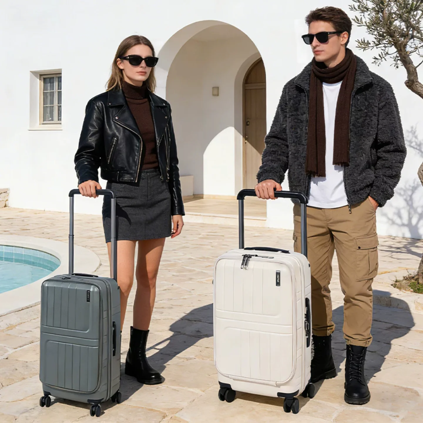 Fashion Trolley Luggage With Wide Pull‑Rod 20 Inch Carry‑On Suitcase 25 Inch Large Capacity Deep‑Compartment Hard Shell Travel C