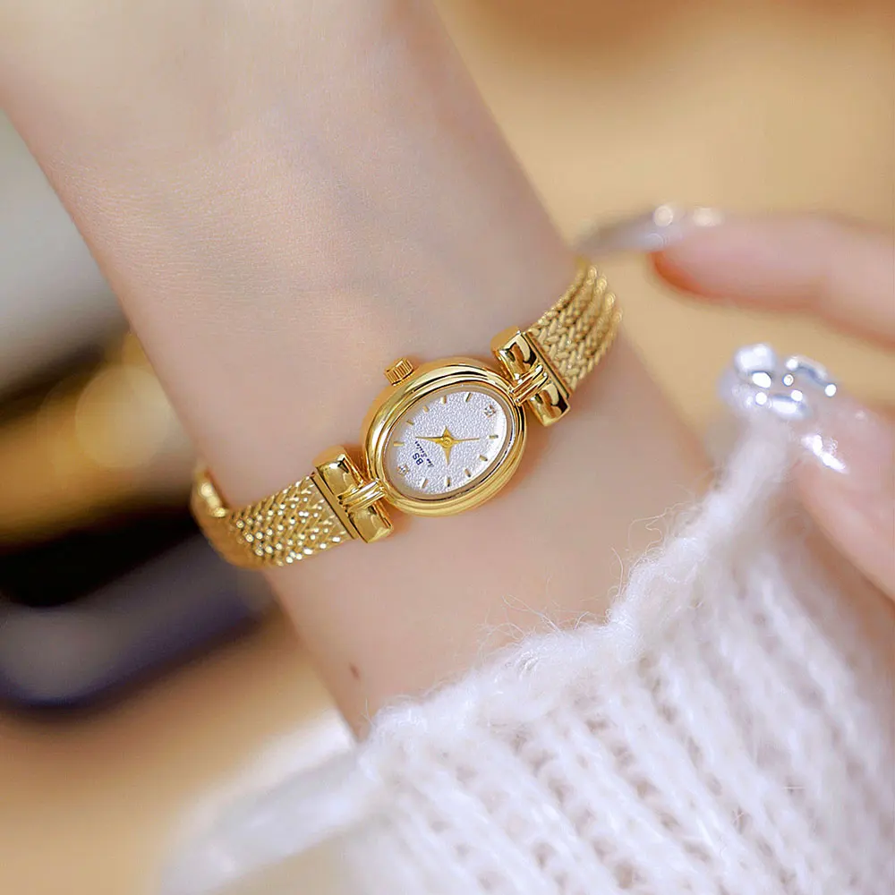 Golden Quartz Watch Wheat Ears Bracelet Watches For Women Small Dial Luxury Lady Wristwatch Female Clock Fashion Dress Gifts