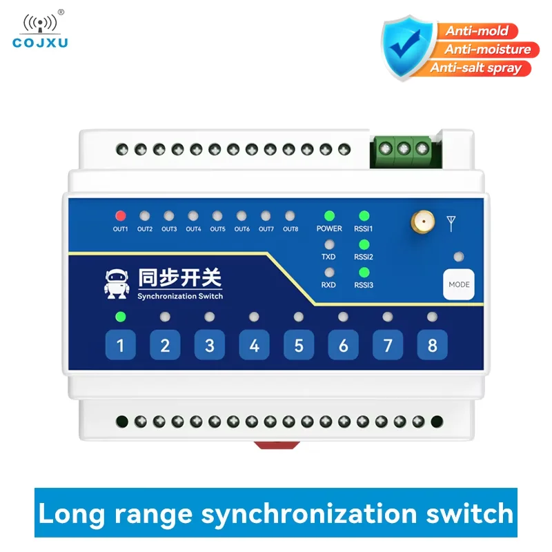 

RS485 Wireless Remote Synchronized Switch AC DC LoRa 433Mhz COJXU E860 Series 2/4/8Ways 10KM 2 Digital Inputs/Outputs