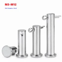 M3 M4 M5 M6 M8 M10 M12 304 Stainless Steel Axis Pin Flat Head Cylindrical Pin With Hole GB882 Dowel