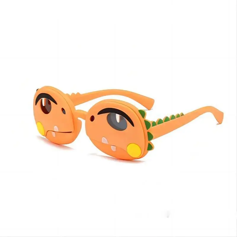 Desenhos animados óculos polarizados para crianças, Little Boy Dinosaur, Baby Toy Glasses, Silicone Sunscreen, Outdoor Traje