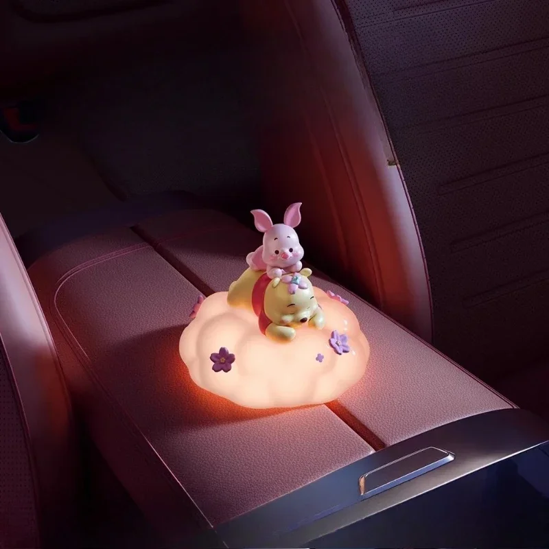 Cartoon Winnie The Pooh Sakura Theme Night Light Model Bedroom Bedside Lamp Accompany Children wake up to night toy gift