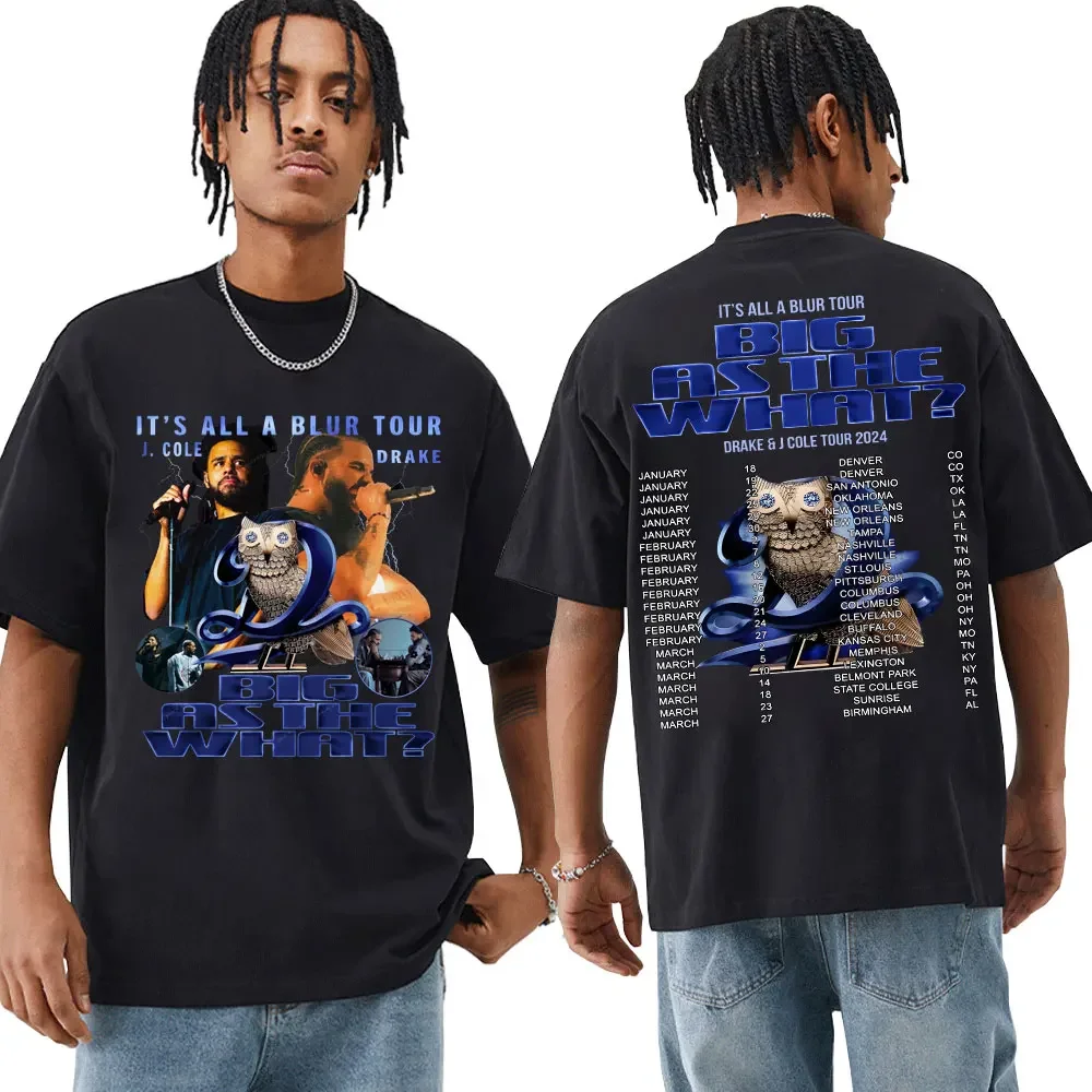 Vintage Drake J Cole Singer T Shirt Streetwear Classic 90s Short Sleeve Tee Shirt Rapper Hip Hop 2024 New T-shirt Men Women's